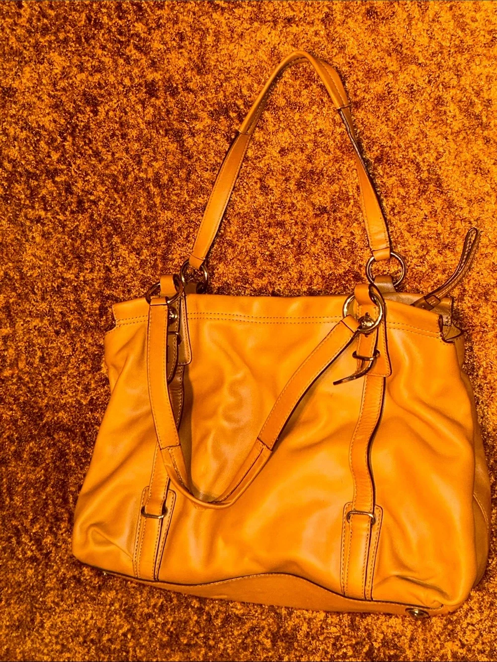 Coach Leather Shoulder Bag in Caramel